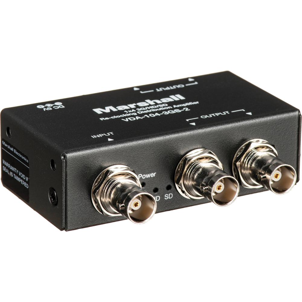 Amplificador de Distribución Reclocking Marshall Electronics VDA-104-3GS-2 1x4 3G/HD/SD-SDI con Sopo 1704995-REG Amplificador de Distribución Reclocking Marshall Electronics VDA-104-3GS-2 1x4 3G/HD/SD-SDI con Sopo 1704995-REG