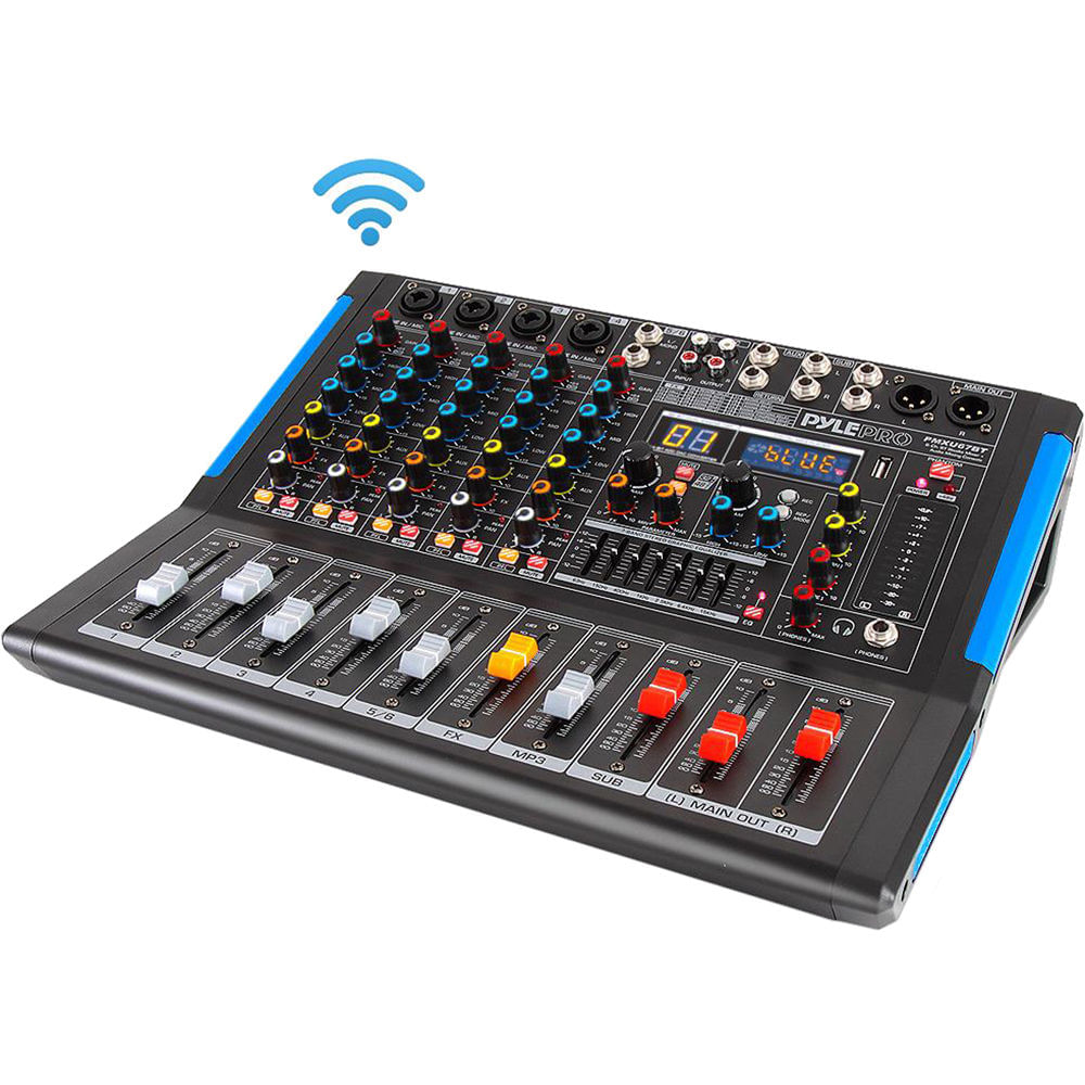 Pyle Pro Mezclador de Estudio Bluetooth de 6 Canales y Controlador DJ con Efectos DSP de 32-Bit y En 1459806-REG Pyle Pro Mezclador de Estudio Bluetooth de 6 Canales y Controlador DJ con Efectos DSP de 32-Bit y En 1459806-REG