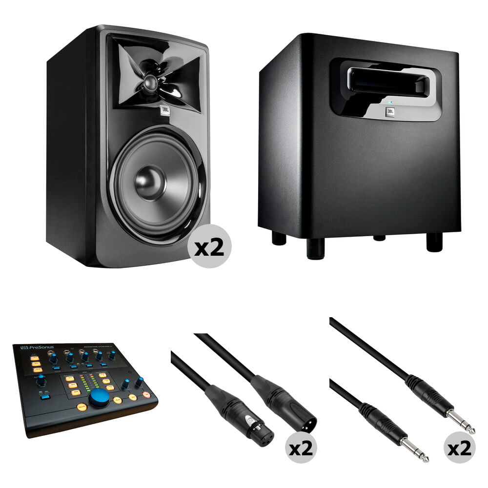 JBL 308P MkII - Kit de Monitores de Estudio con Subwoofer Potenciado, Controlador de Monitores y Cab 1390068-REG JBL 308P MkII - Kit de Monitores de Estudio con Subwoofer Potenciado, Controlador de Monitores y Cab 1390068-REG