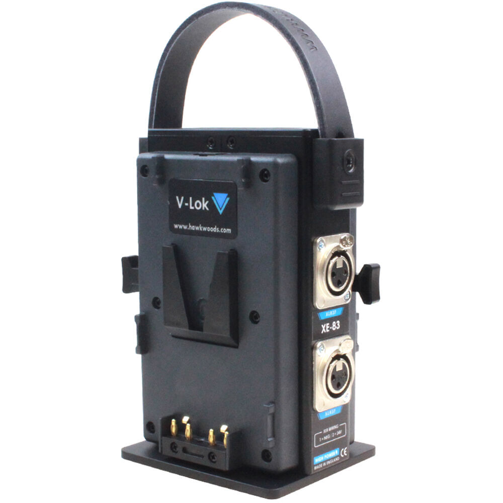 Adaptador de Alimentación Doble Hawk-Woods XE-83 V-Mount para Equipos de Iluminación y Producción 1750959-REG Adaptador de Alimentación Doble Hawk-Woods XE-83 V-Mount para Equipos de Iluminación y Producción 1750959-REG