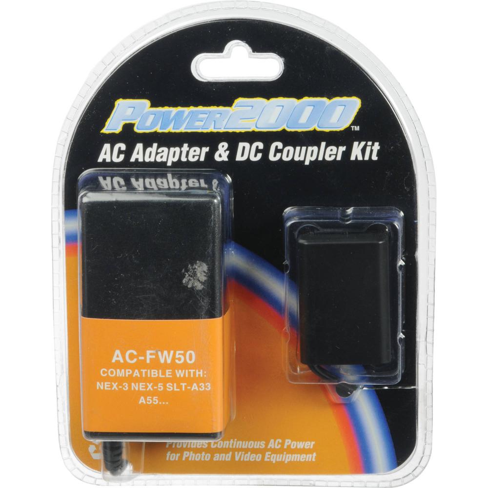 Adaptador de Corriente Power2000 AC-FW50 y Kit de Acoplador DC - Reemplazo para Sony AC-PW20, Compat 927355-REG Adaptador de Corriente Power2000 AC-FW50 y Kit de Acoplador DC - Reemplazo para Sony AC-PW20, Compat 927355-REG