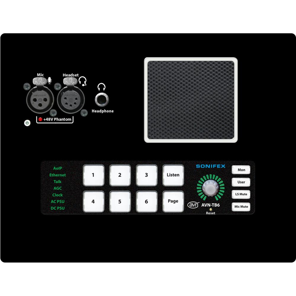 Sonifex AVN-TB6D Intercom de Talkback de Escritorio con 6 Botones y Audio de Calidad Broadcast 1738131-REG Sonifex AVN-TB6D Intercom de Talkback de Escritorio con 6 Botones y Audio de Calidad Broadcast 1738131-REG