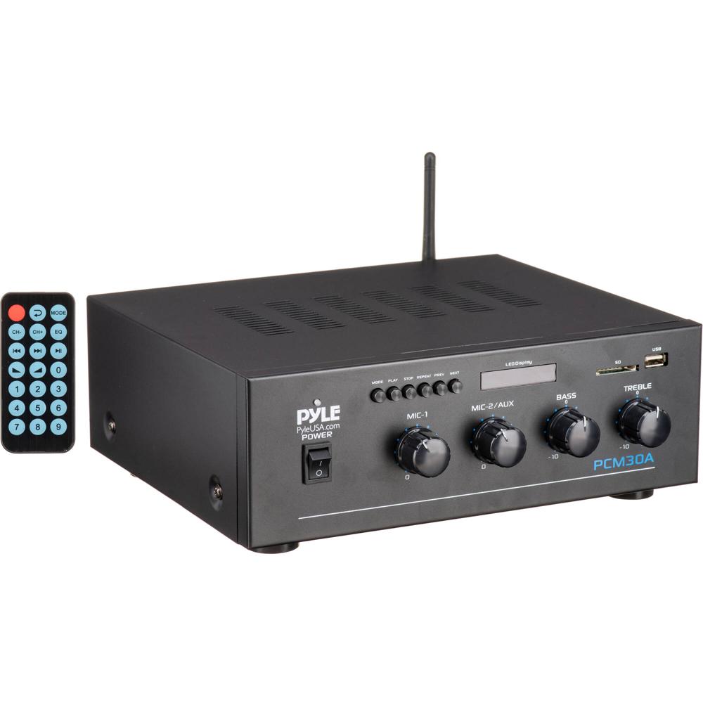 Amplificador de Potencia Pyle Home PCM30A 60W con Salida 25/70V y Bluetooth - 2 Entradas de Micrófon 1464419-REG Amplificador de Potencia Pyle Home PCM30A 60W con Salida 25/70V y Bluetooth - 2 Entradas de Micrófon 1464419-REG