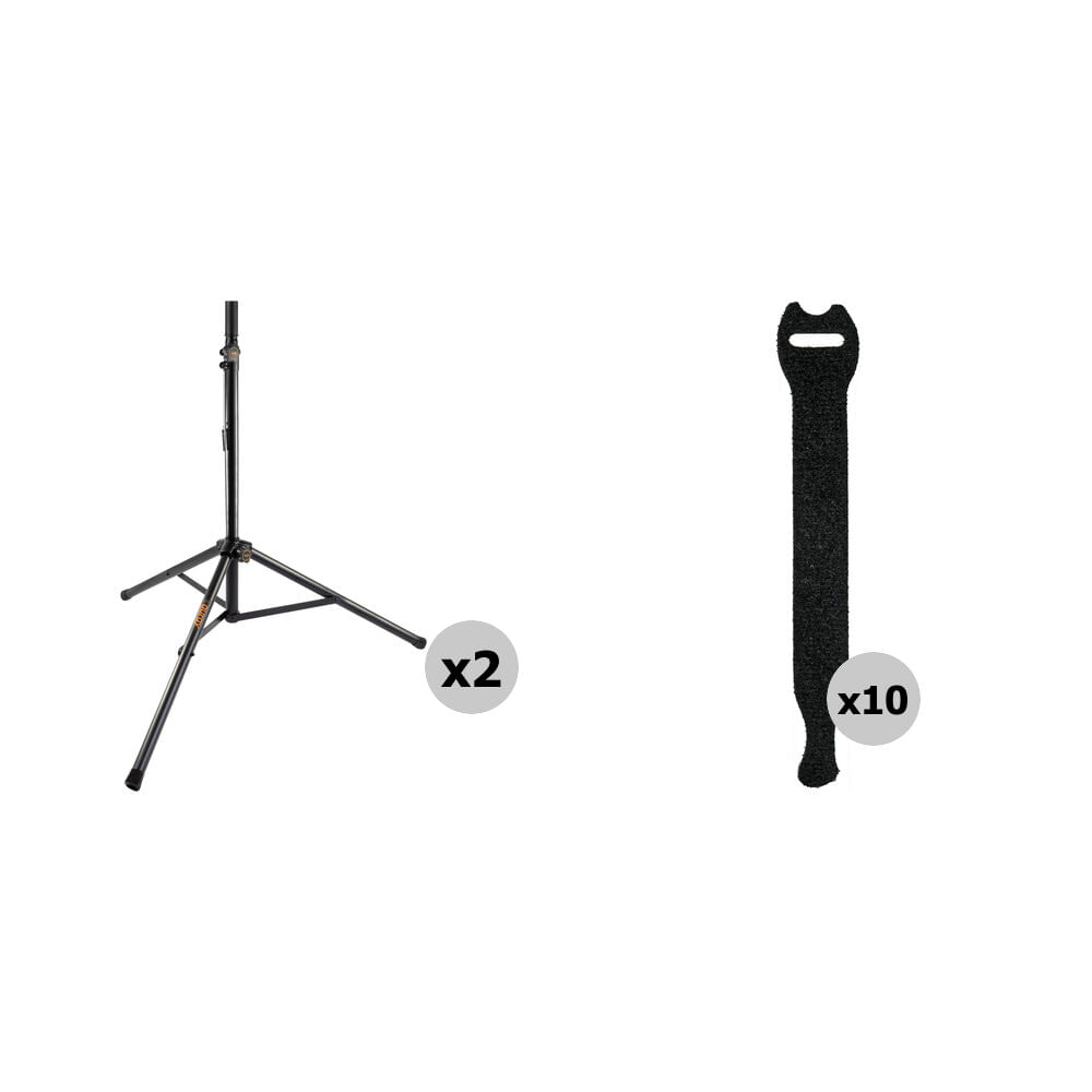 Kit de Altavoces PA Auray Deluxe con Dos Soportes de Altavoz y Correas de Velcro 1660968-REG Kit de Altavoces PA Auray Deluxe con Dos Soportes de Altavoz y Correas de Velcro 1660968-REG