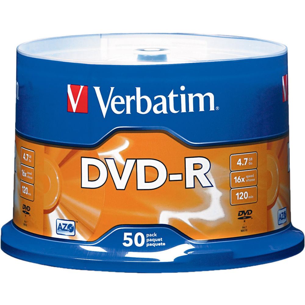 Verbatim DVD-R 4.76GB 16x (Paquete de 50) - 4.7GB o 120 Minutos de Grabación, Compatible con Grabado 381800-REG Verbatim DVD-R 4.76GB 16x (Paquete de 50) - 4.7GB o 120 Minutos de Grabación, Compatible con Grabado 381800-REG