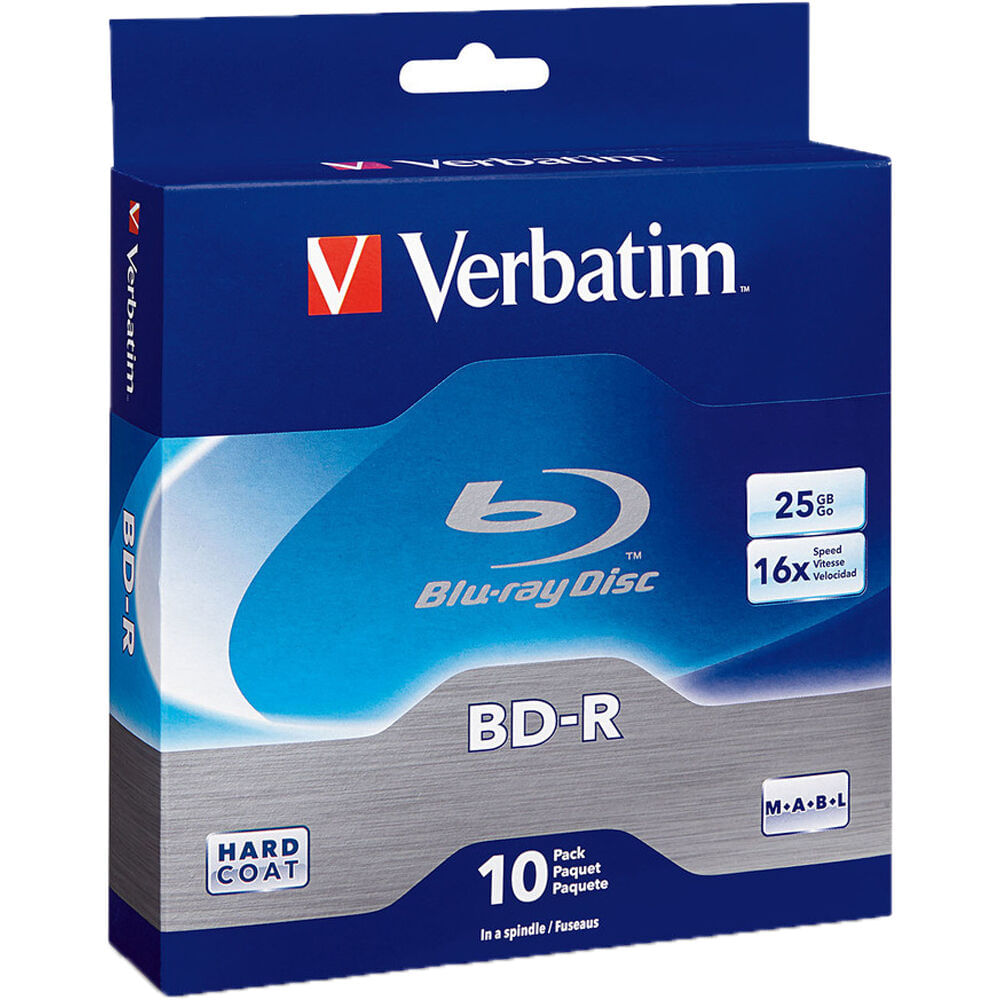 Verbatim BD-R Blu-Ray 25GB 16x (10 Pack Spindle) - 25GB, Velocidad de Escritura de Hasta 16x, Más de 723315-REG Verbatim BD-R Blu-Ray 25GB 16x (10 Pack Spindle) - 25GB, Velocidad de Escritura de Hasta 16x, Más de 723315-REG