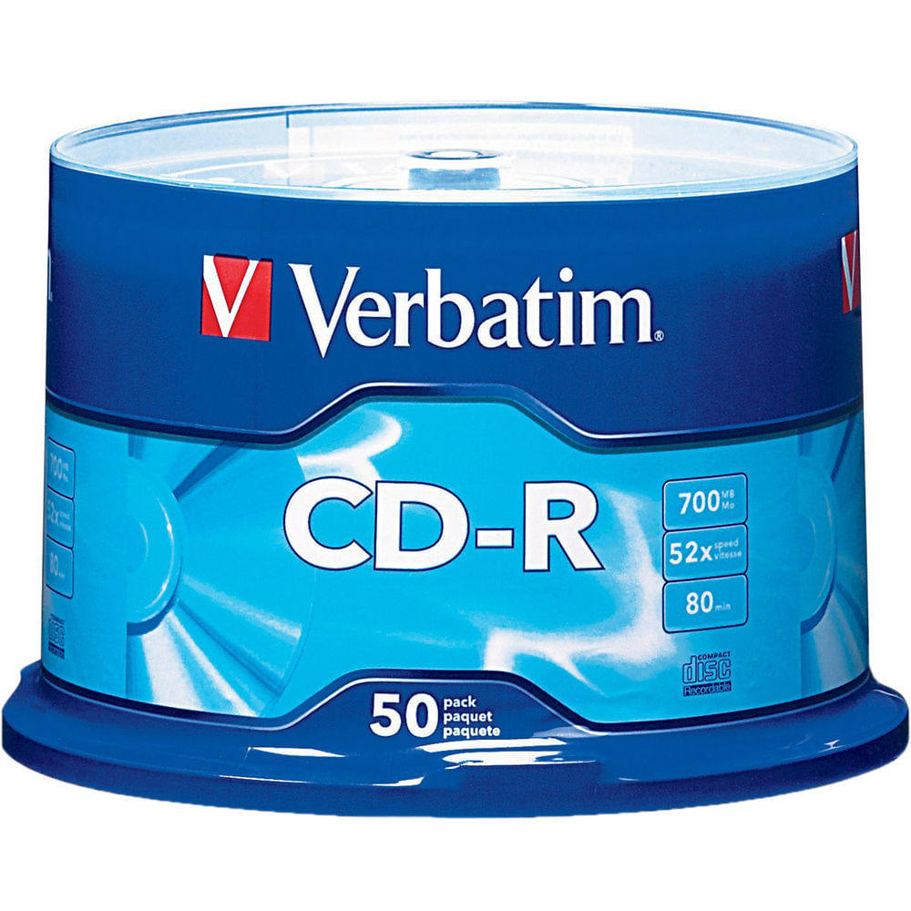 Verbatim CD-R 700MB (Paquete de 50) - Graba Imágenes Digitales, Música y Archivos a 700MB o 80 Minut 337440-REG Verbatim CD-R 700MB (Paquete de 50) - Graba Imágenes Digitales, Música y Archivos a 700MB o 80 Minut 337440-REG