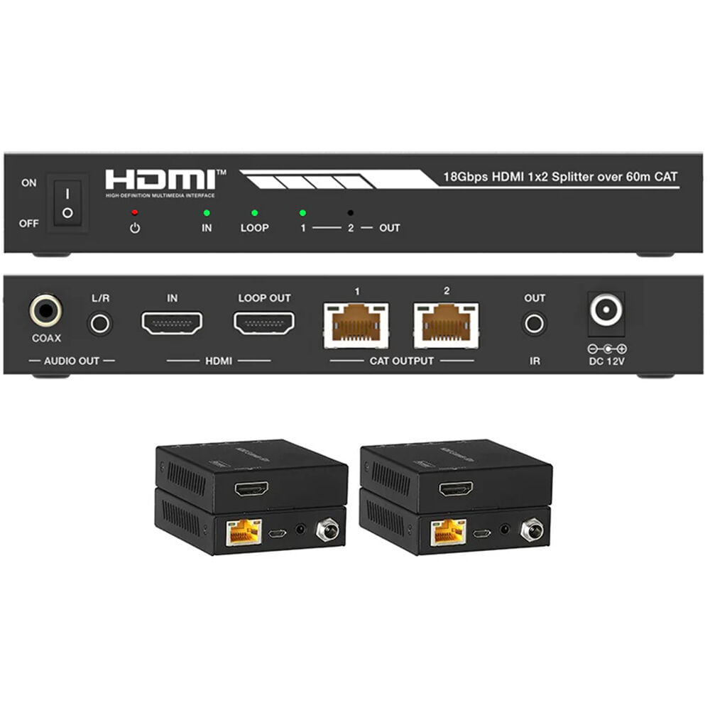 Divisor HDMI DVDO 4K 1 x 2 con Salidas por Cat: Incluye Divisor y 2 Receptores Cat, Compatible con H 1819886-REG Divisor HDMI DVDO 4K 1 x 2 con Salidas por Cat: Incluye Divisor y 2 Receptores Cat, Compatible con H 1819886-REG