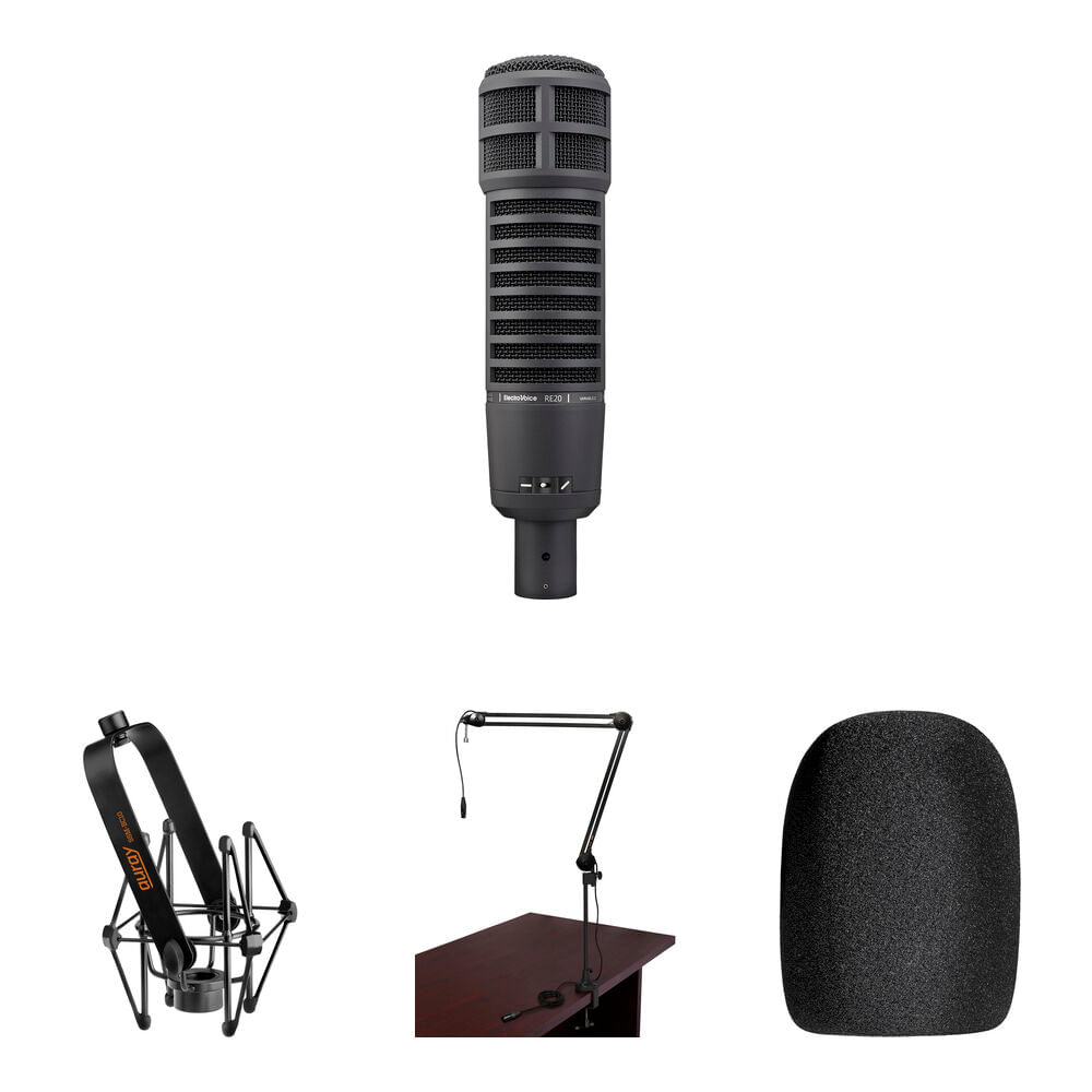 Kit de Micrófono Dinámico Electro-Voice RE20 para Podcasters y Locutores (Negro) 1609468-REG Kit de Micrófono Dinámico Electro-Voice RE20 para Podcasters y Locutores (Negro) 1609468-REG