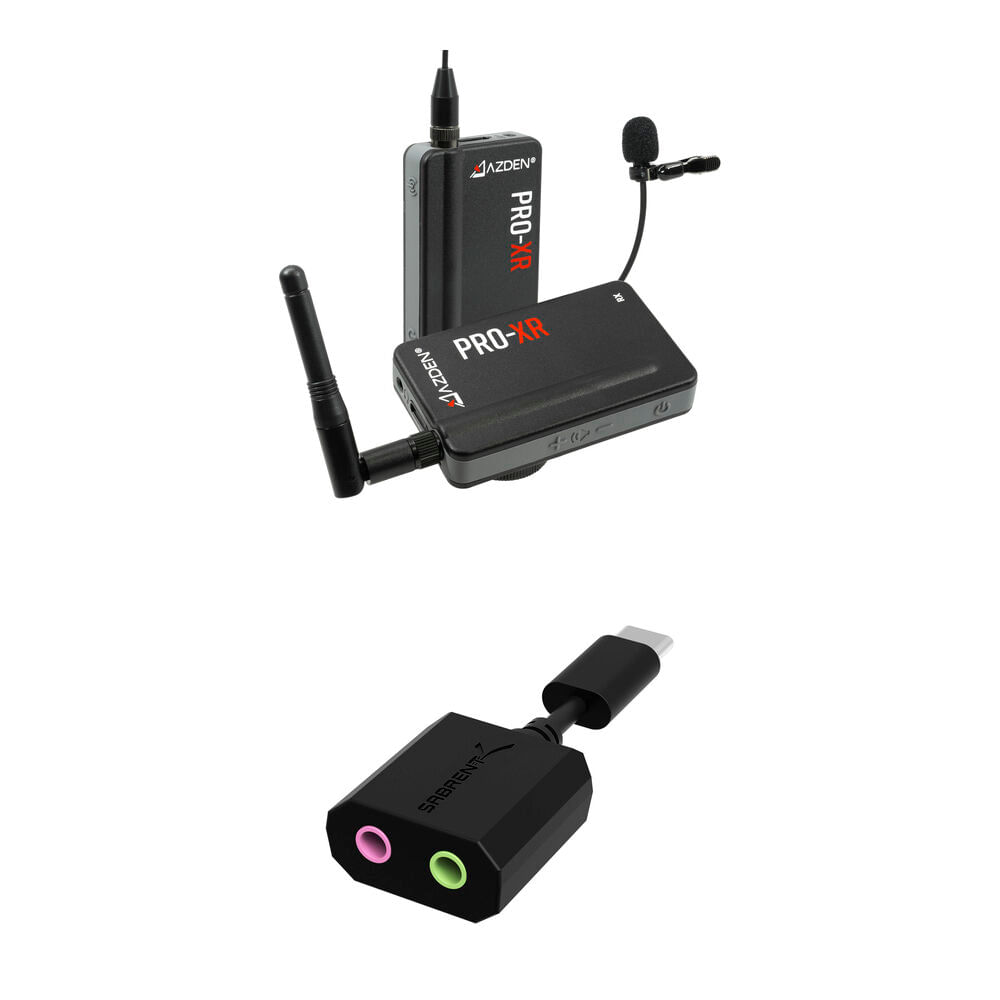 Kit de Micrófono Lavalier Inalámbrico Digital Azden PRO-XR con Adaptador de Audio USB para Teléfonos 1598375-REG Kit de Micrófono Lavalier Inalámbrico Digital Azden PRO-XR con Adaptador de Audio USB para Teléfonos 1598375-REG