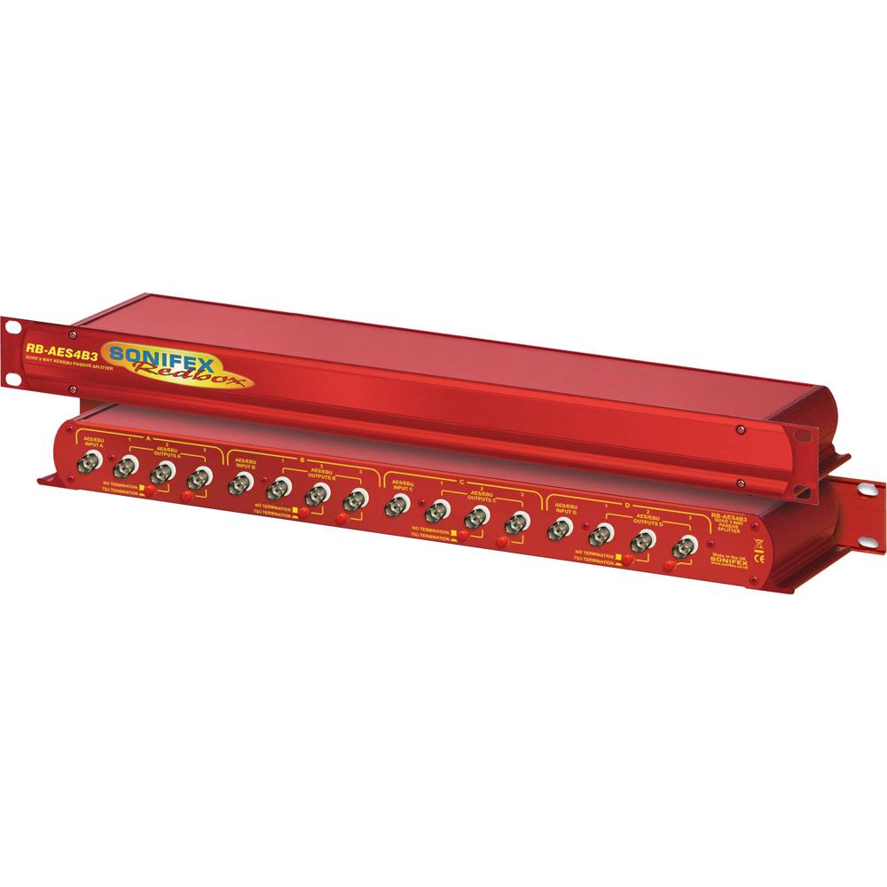 Sonifex RB-AES4B3 Divisor Pasivo AES-3id Cuádruple de 3 Vías (Conectores BNC) - Sin Alimentación, Di 1738362-REG Sonifex RB-AES4B3 Divisor Pasivo AES-3id Cuádruple de 3 Vías (Conectores BNC) - Sin Alimentación, Di 1738362-REG