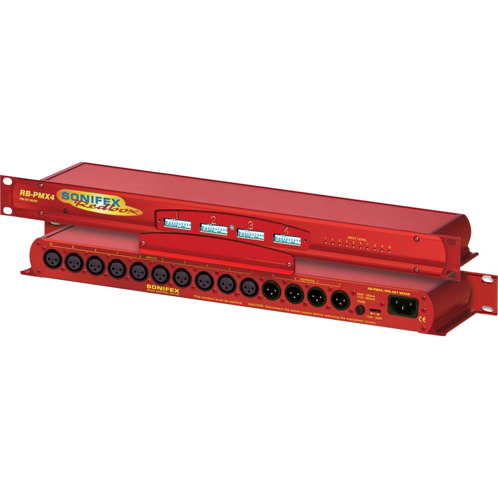 Sonifex RB-PMX4 Mezclador Analógico de 10 Entradas y 4 Salidas con Ajuste de Ganancia y Conectores X 1738415-REG Sonifex RB-PMX4 Mezclador Analógico de 10 Entradas y 4 Salidas con Ajuste de Ganancia y Conectores X 1738415-REG