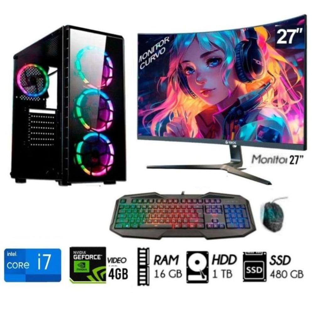 Computadora Pc CORE I7 Ram 16GB Disco HDD 1TB SSD 480GB Video GT 4GB M27