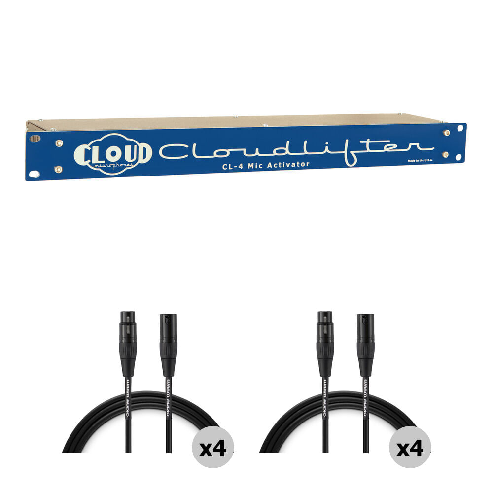 Cloud Microphones Cloudlifter CL-4 Rackmount Mic Activator Kit con 8 Cables XLR - Mejora la Relación 1663023-REG Cloud Microphones Cloudlifter CL-4 Rackmount Mic Activator Kit con 8 Cables XLR - Mejora la Relación 1663023-REG