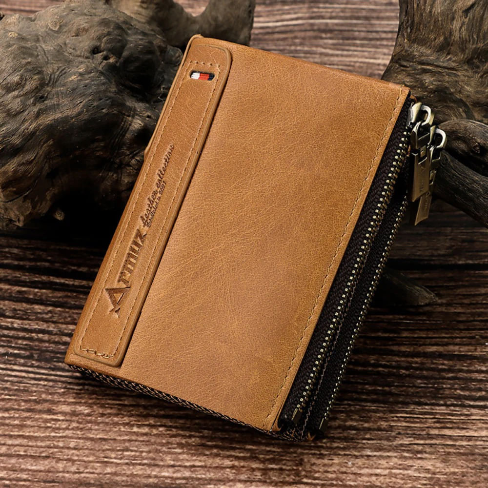 Billetera De Cuero Vacuno KA03 Marrón