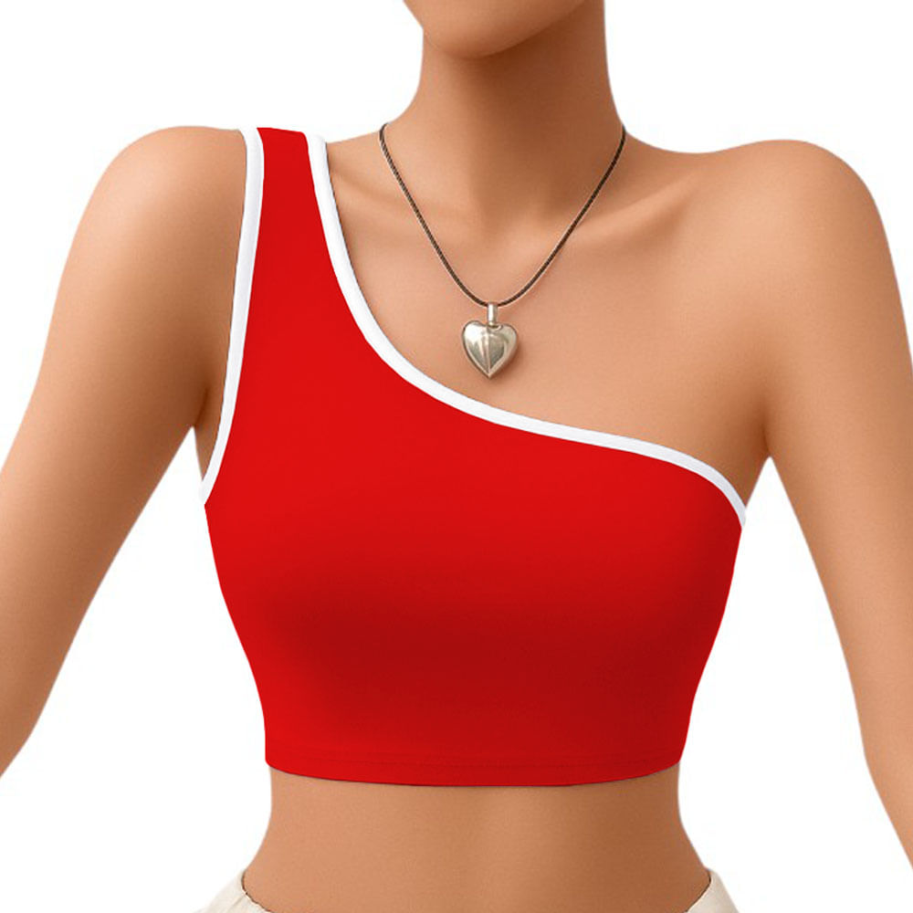 Basico Mujer Top Tarzan Rib Ana Sotluc-9 Color Rojo Talla S Basico Mujer Top Tarzan Rib Ana Sotluc-9 Color Rojo Talla S