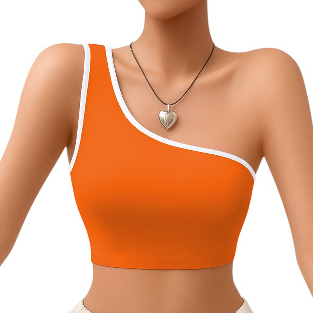 Basico Mujer Top Tarzan Rib Ana Sotluc-9 Color Naranja Talla S Basico Mujer Top Tarzan Rib Ana Sotluc-9 Color Naranja Talla S
