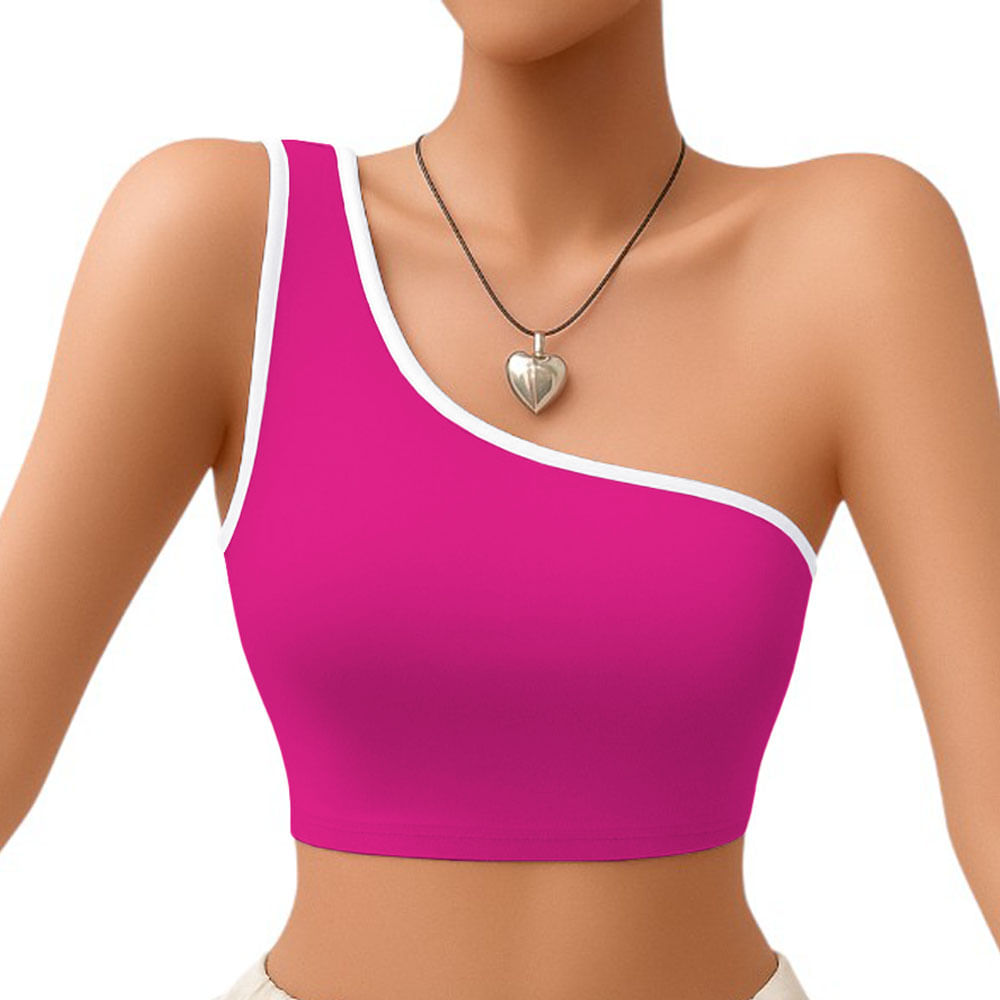 Basico Mujer Top Tarzan Rib Ana Sotluc-9 Color Fucsia