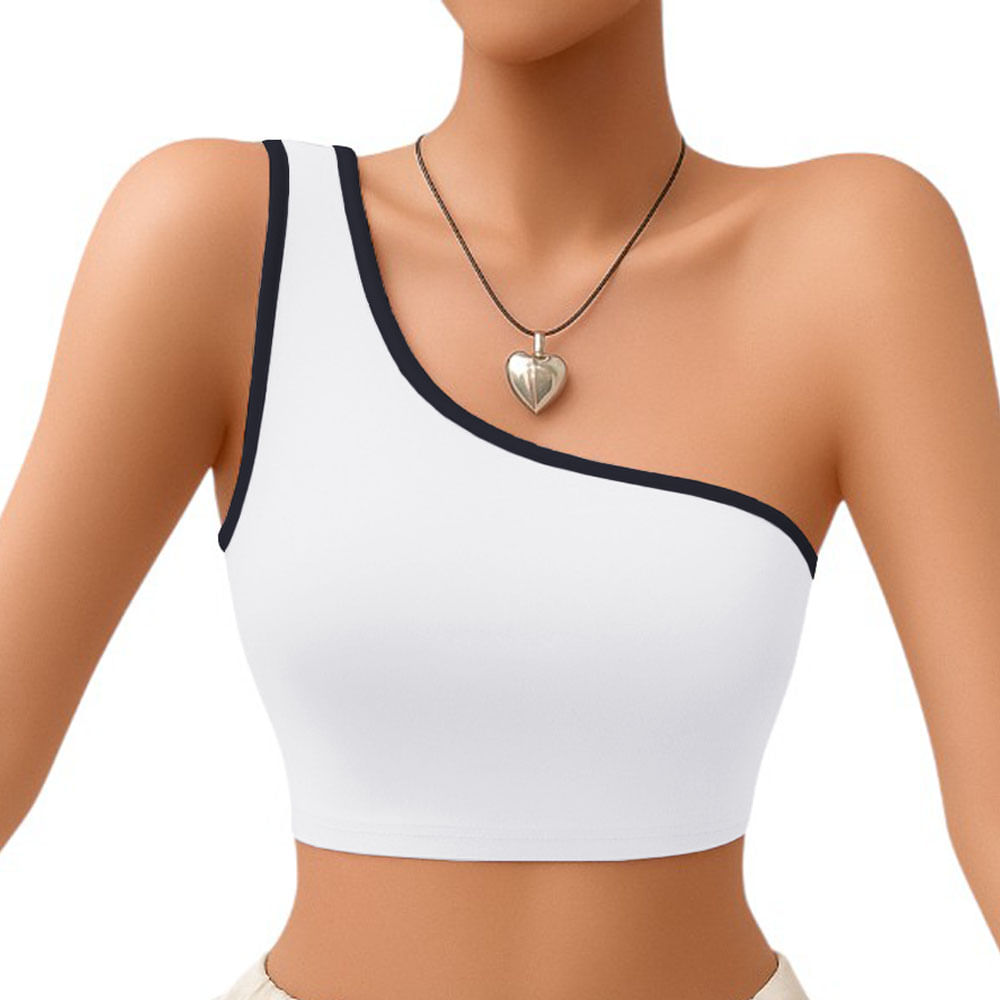 Basico Mujer Top Tarzan Rib Ana Sotluc-9 Color Blanco Talla S Basico Mujer Top Tarzan Rib Ana Sotluc-9 Color Blanco Talla S