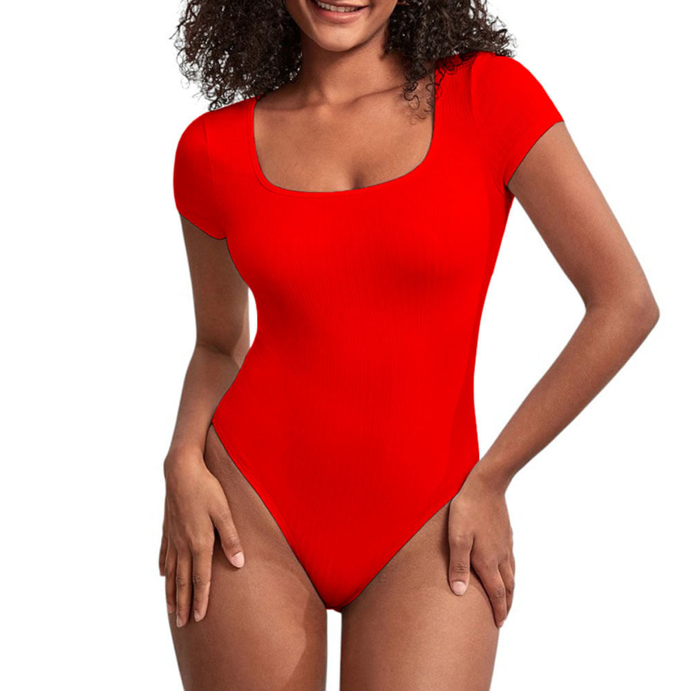 Body Manga Corta Anasotluc-17 Rib Color Naranja