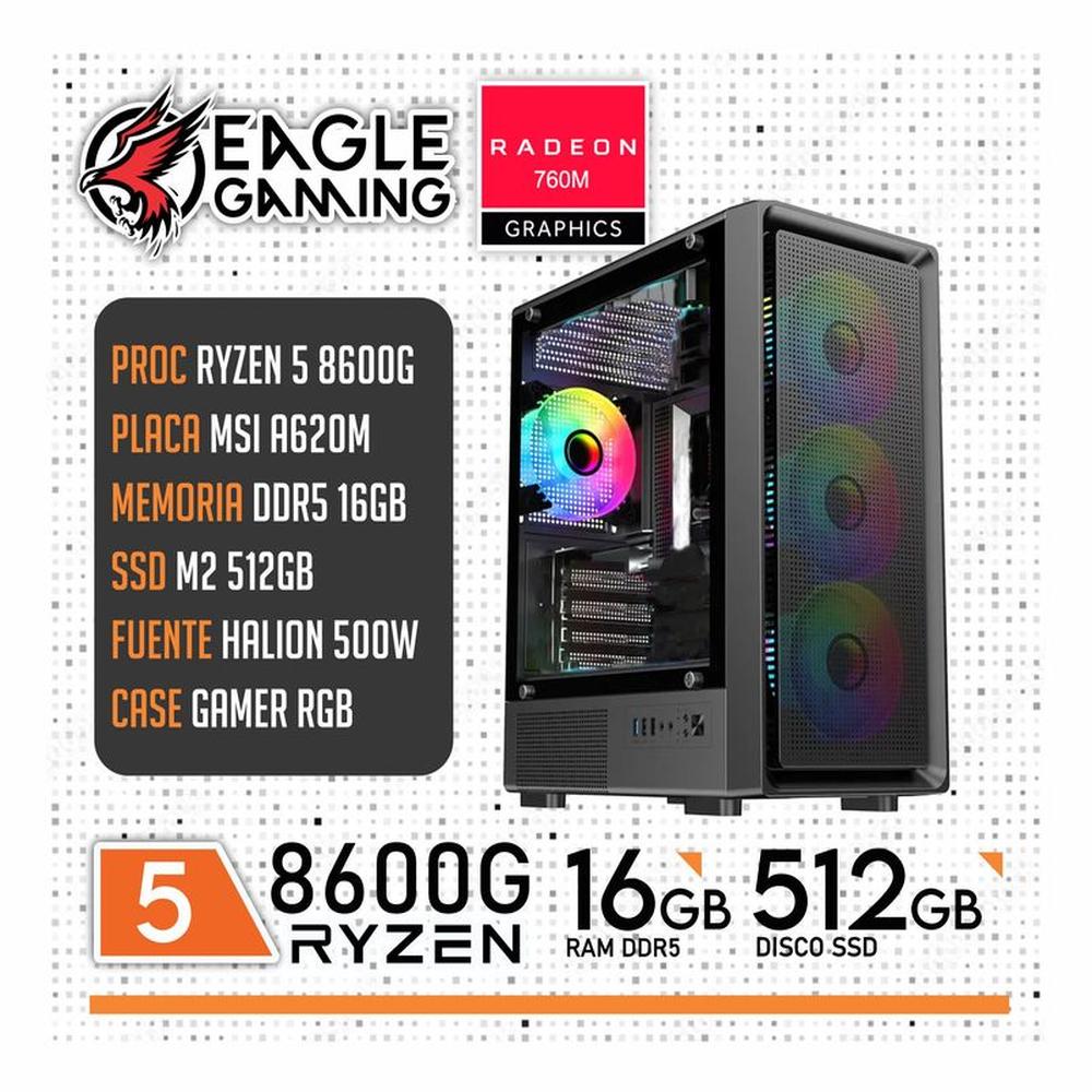COMPUTADORA PC RYZEN 5 8600G -RAM 16GB- SSD 512GB- COMPUTADORA PC RYZEN 5 8600G -RAM 16GB- SSD 512GB-