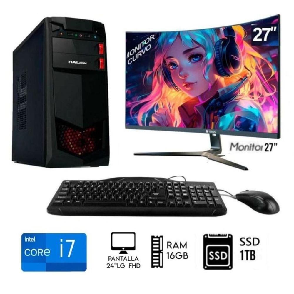Computadora PC Intel Core i7 RAM 16GB Disco Solido 1TB Monitor 27 FHD Computadora PC Intel Core i7 RAM 16GB Disco Solido 1TB Monitor 27 FHD
