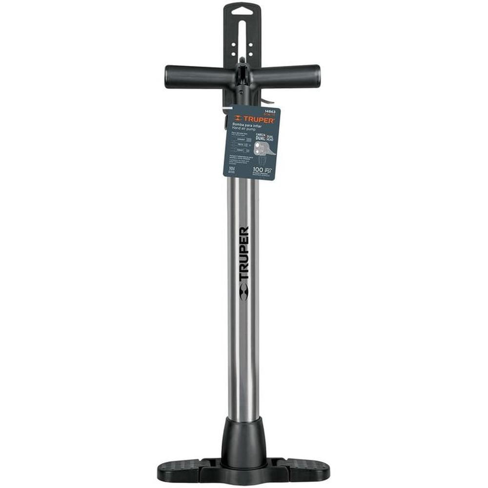 Inflador de Pedal 23" Truper 116 psi 14863  - Plateado