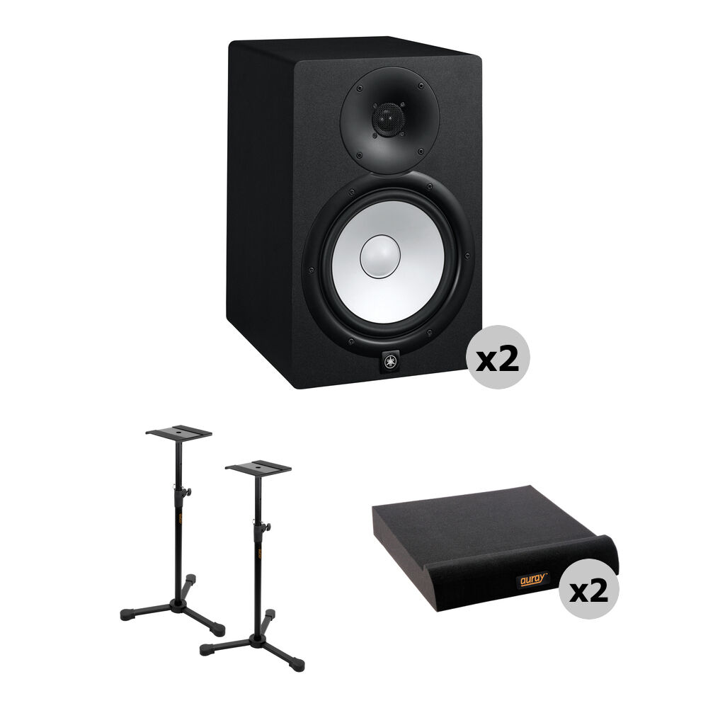 Monitores de Estudio Activos Yamaha HS8 con Soportes y Almohadillas de Aislamiento - Kit para Mezcla 1390251-REG Monitores de Estudio Activos Yamaha HS8 con Soportes y Almohadillas de Aislamiento - Kit para Mezcla 1390251-REG