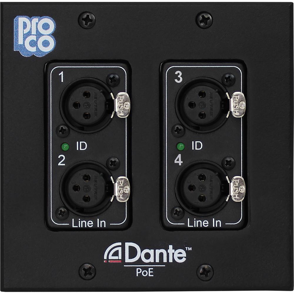 Pro Co Sound AoDDP-4XF Placa de Pared Dante de 4 Canales con Conectores Neutrik y Audio de Calidad d 1502541-REG Pro Co Sound AoDDP-4XF Placa de Pared Dante de 4 Canales con Conectores Neutrik y Audio de Calidad d 1502541-REG