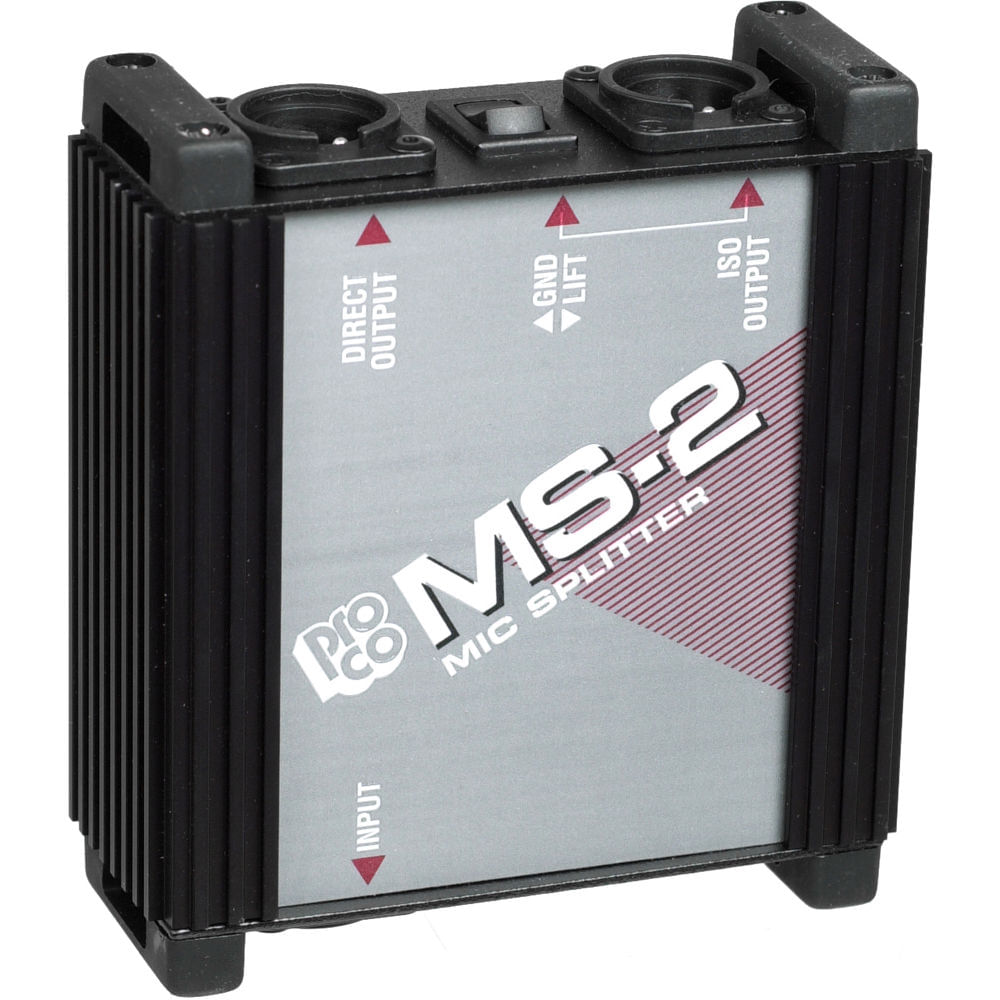 Pro Co Sound MS-2 Caja Divisora de Micrófono 1 a 2 con Conectores XLR, 1 Salida Directa y 1 Aislada, 227976-REG Pro Co Sound MS-2 Caja Divisora de Micrófono 1 a 2 con Conectores XLR, 1 Salida Directa y 1 Aislada, 227976-REG