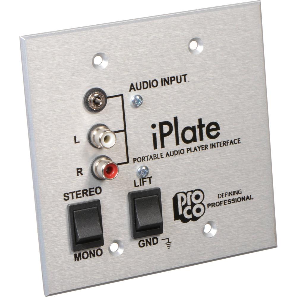 Pro Co Sound iPlate - Interfaz de Placa de Pared para Reproductores de Audio Portátiles 626575-REG Pro Co Sound iPlate - Interfaz de Placa de Pared para Reproductores de Audio Portátiles 626575-REG