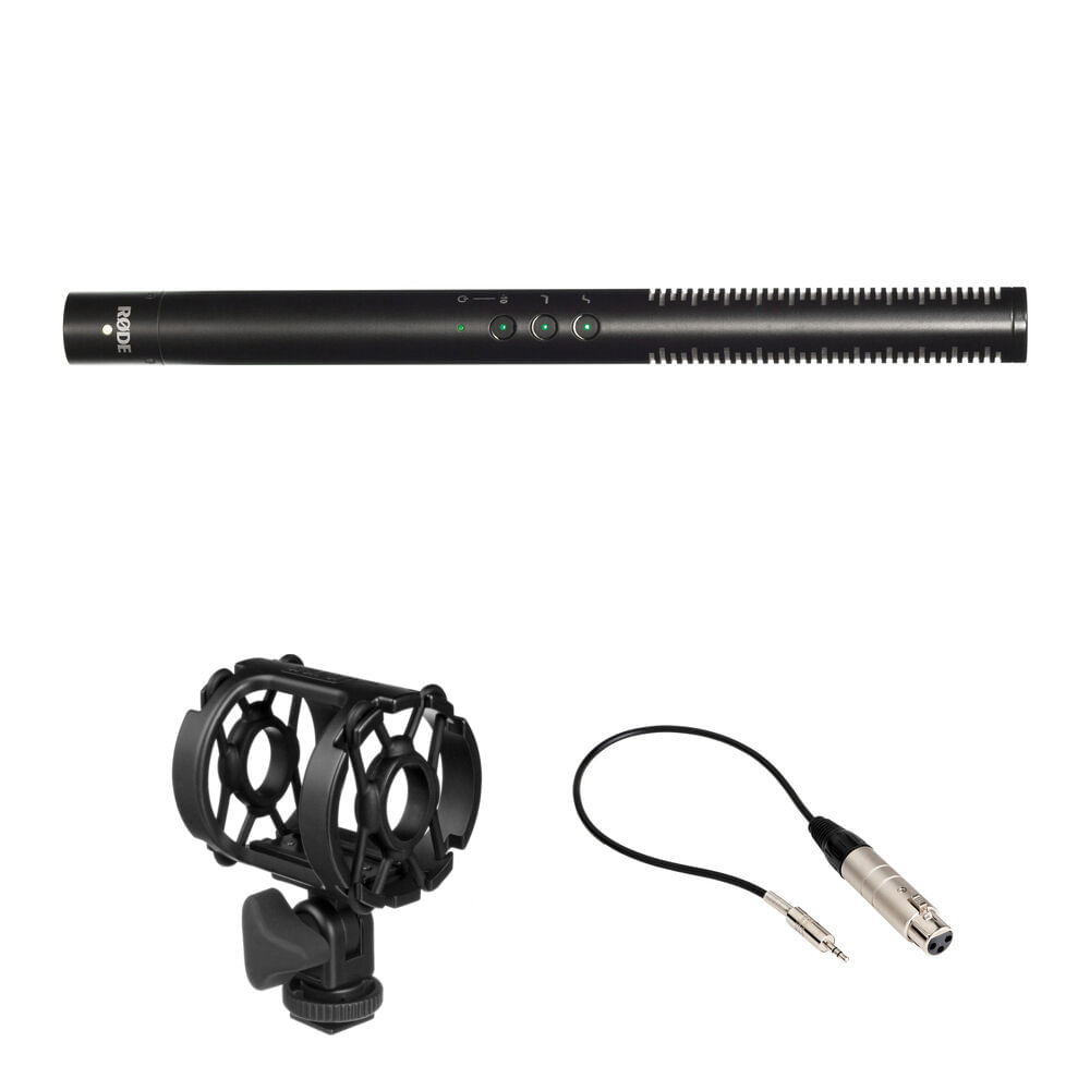 Micrófono de Escopeta RODE NTG4+ Kit con Soporte Antivibración y Cable XLR a 3.5mm para Cine Indepen 1120542-REG Micrófono de Escopeta RODE NTG4+ Kit con Soporte Antivibración y Cable XLR a 3.5mm para Cine Indepen 1120542-REG