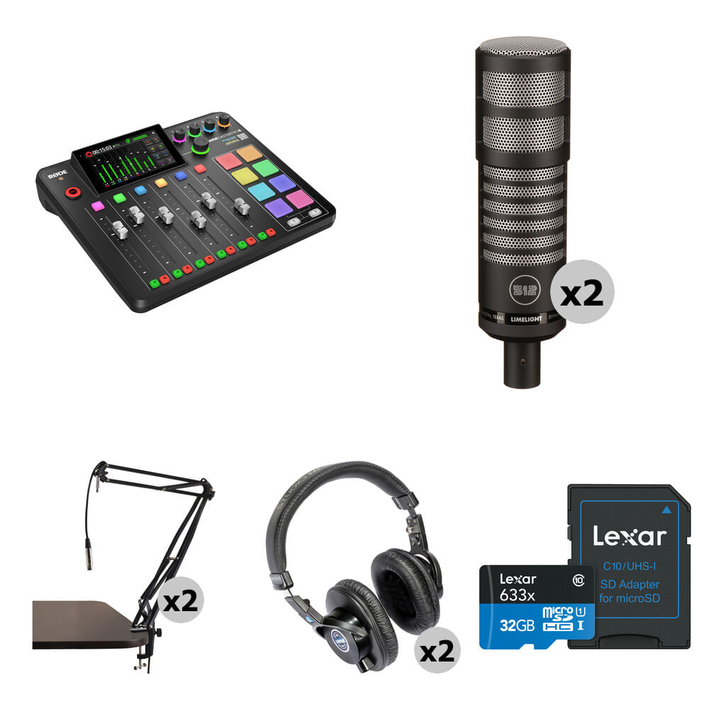 RODE RODECaster Pro II 2-Person Podcasting Value Kit with Mics, Boom Arms, and Headphones 1720384-REG RODE RODECaster Pro II 2-Person Podcasting Value Kit with Mics, Boom Arms, and Headphones 1720384-REG