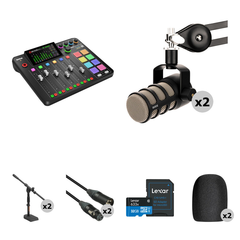 RODE RODECaster Pro II Kit de Podcasting para 2 Personas con PodMics y Soportes de Escritorio 1704429-REG RODE RODECaster Pro II Kit de Podcasting para 2 Personas con PodMics y Soportes de Escritorio 1704429-REG