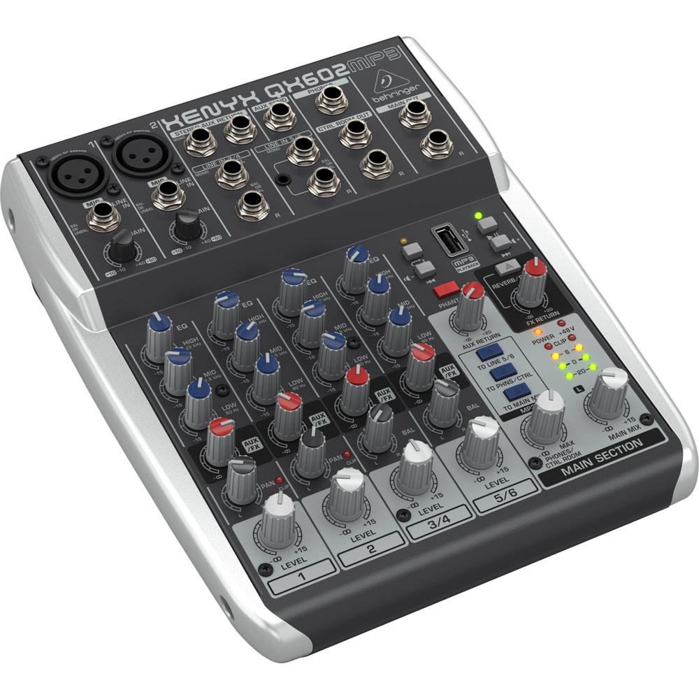 Mezclador Analógico Premium Behringer XENYX QX602MP3 de 6 Entradas con Multi-FX y Reproductor MP3 1821717-REG Mezclador Analógico Premium Behringer XENYX QX602MP3 de 6 Entradas con Multi-FX y Reproductor MP3 1821717-REG