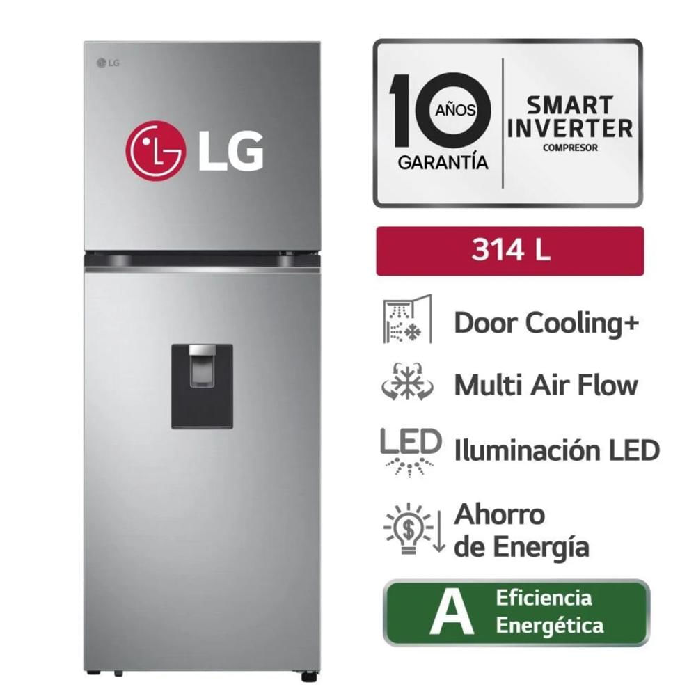 REFRIGERADORA LG 314L NO FROST GT31WPP PLATEADO