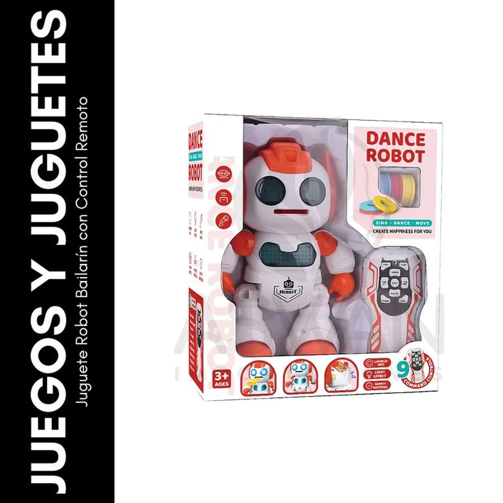 Juguete Robot Bailarín con Control Remoto Negro Juguete Robot Bailarín con Control Remoto Negro