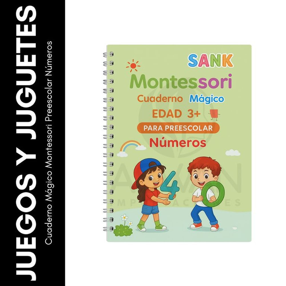 Cuaderno Mágico Montessori Preescolar Números Negro Cuaderno Mágico Montessori Preescolar Números Negro