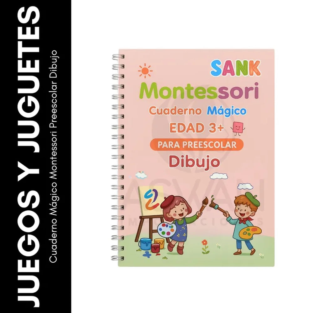 Cuaderno Mágico Montessori Preescolar Dibujo Negro Cuaderno Mágico Montessori Preescolar Dibujo Negro