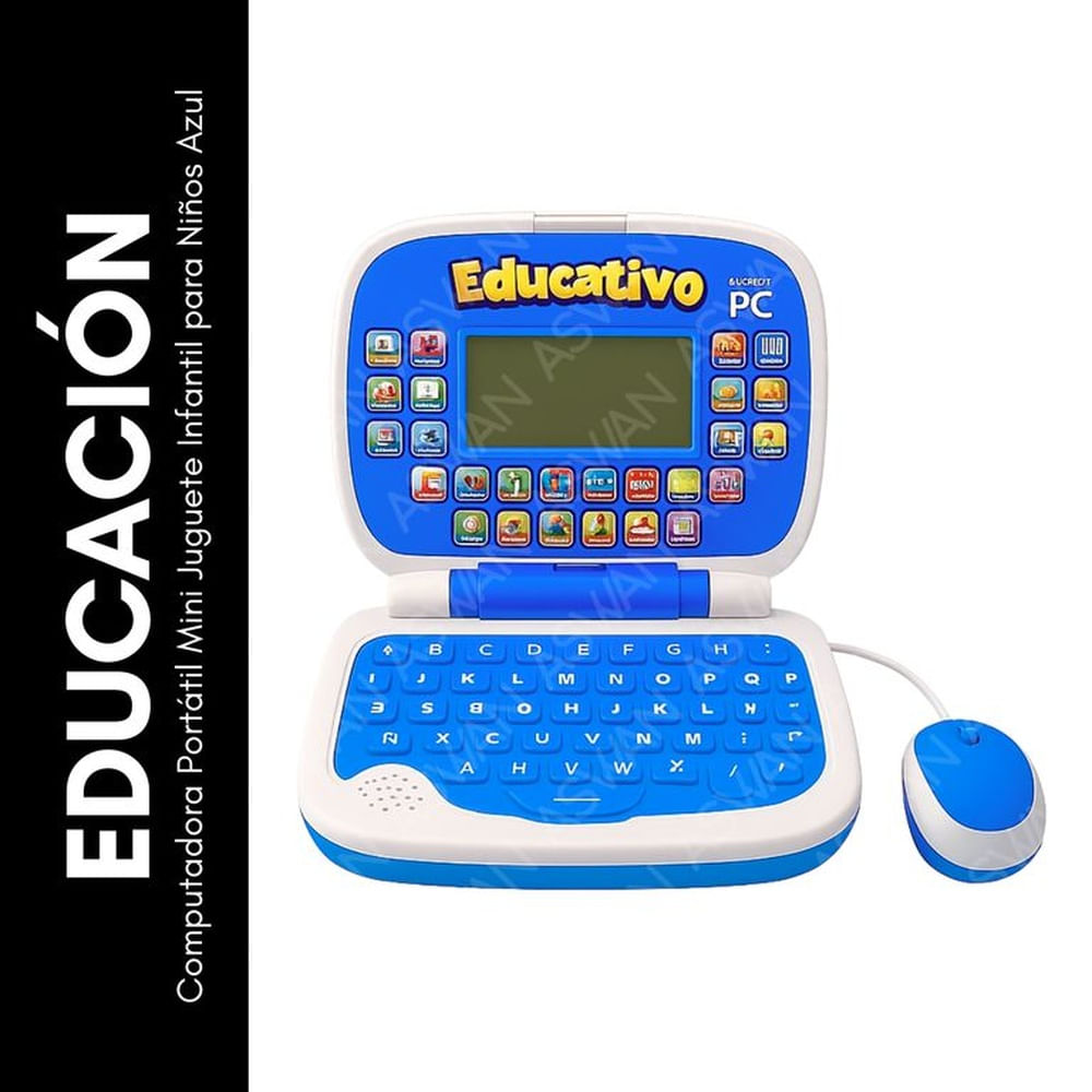 Mini Laptop Educativa Interactiva para Niños Azul Negro Mini Laptop Educativa Interactiva para Niños Azul Negro