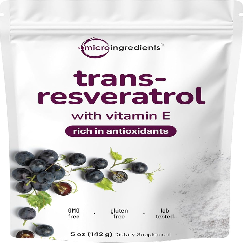 Polvo puro de trans-resveratrol con vitamina E