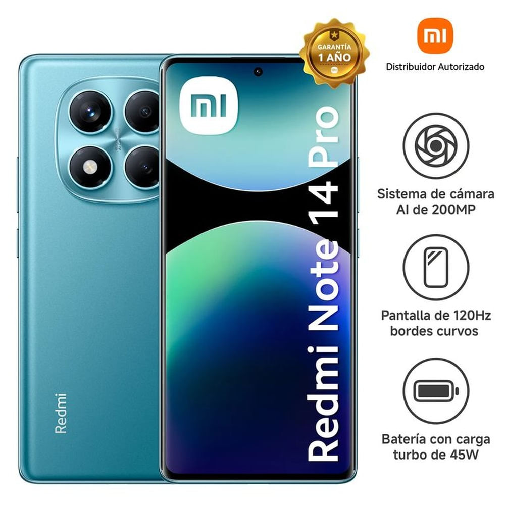 Celular Redmi Note 14 Pro 5G 8GB 256GB Ocean Negro Celular Redmi Note 14 Pro 5G 8GB 256GB Ocean Negro