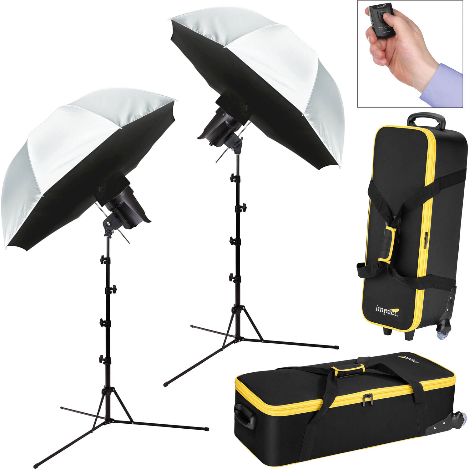 Kit de 2 Monolights Portátiles Y Ligeros Impact con Soportes Y Estuche con Ruedas