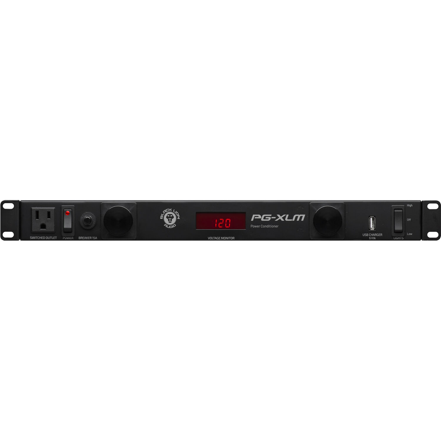 Acondicionador de Energía Black Lion Audio Pg Xlm de 9 Salidas con Doble Lámpara Y Medidor de Voltaj
