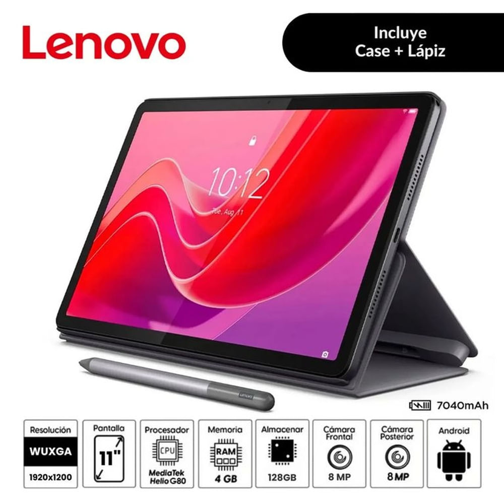 Tablet Lenovo Tab M11 11” WUXGA IPS 4GB RAM 128GB Lápiz y Funda TB330FU Tablet Lenovo Tab M11 11” WUXGA IPS 4GB RAM 128GB Lápiz y Funda TB330FU