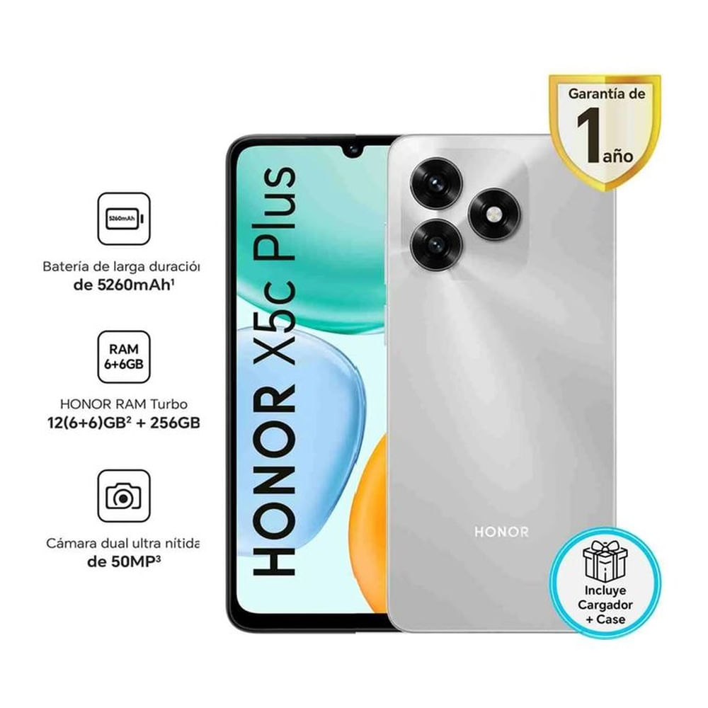Smartphone Honor X5C Plus 6Gb+256Gb Meteor Silver
