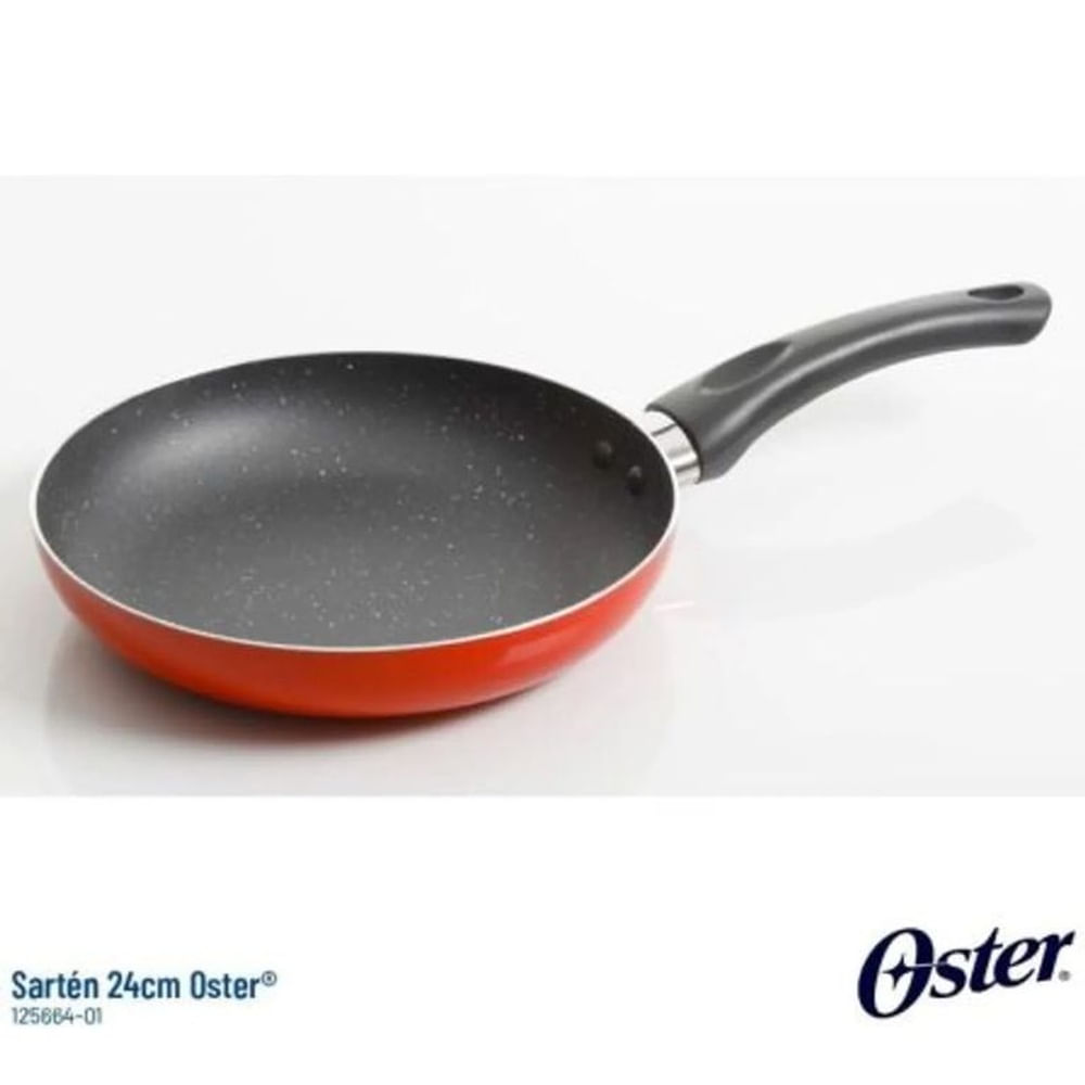 SARTEN DE ALUMINIO ANTIADHERENTE LUNETA ROJA 24CM 125664 01 OSTER