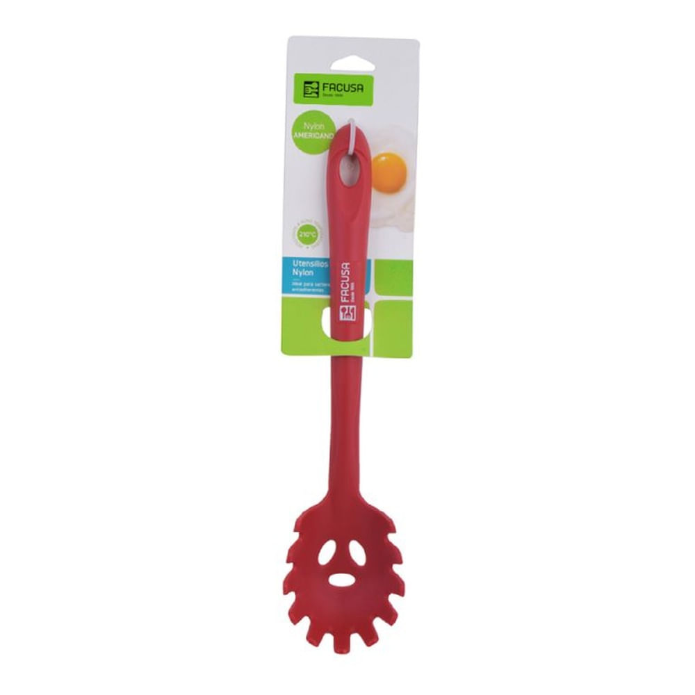 BLISTER DE UTENSILIOS CUCHARA SPAGUETTI NYLON ROJO FACUSA