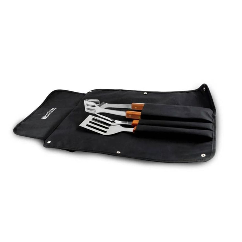SET DE UTENSILIOS X 03 BBQ CON MANDIL FACUSA