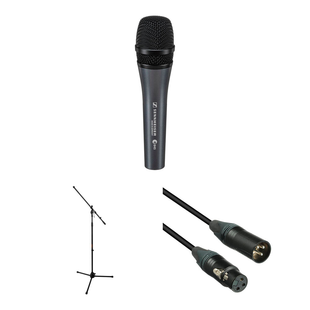 Micrófono Vocal Dinámico Sennheiser E 845 Supercardioide con Soporte de Trípode y Cable de 20' - Res 1699970-REG Micrófono Vocal Dinámico Sennheiser E 845 Supercardioide con Soporte de Trípode y Cable de 20' - Res 1699970-REG